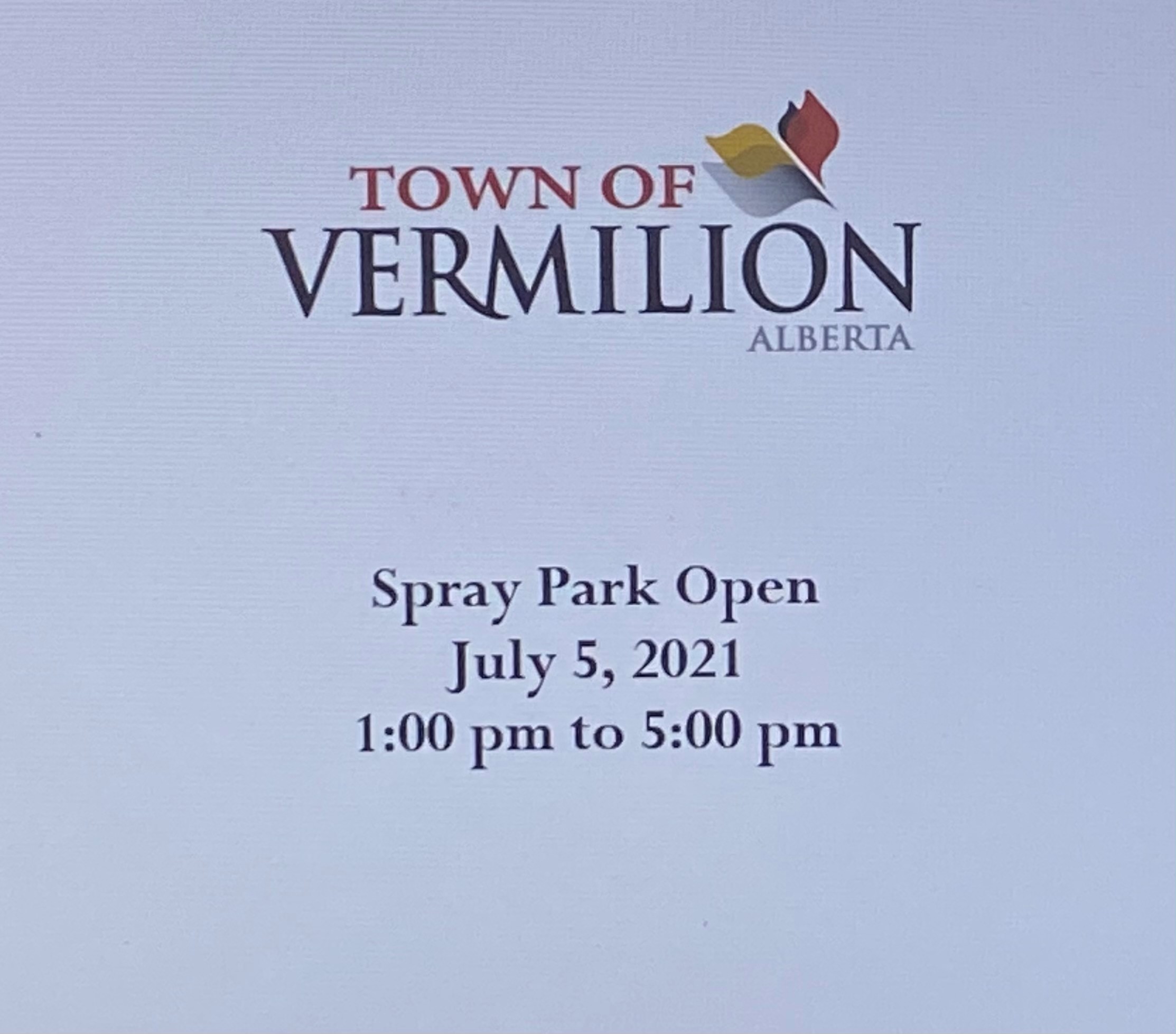 Spray Park Open 1 to 5pm