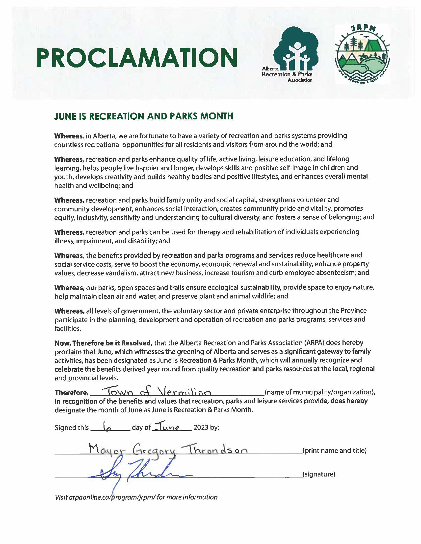 2023 Recreation and Parks Month