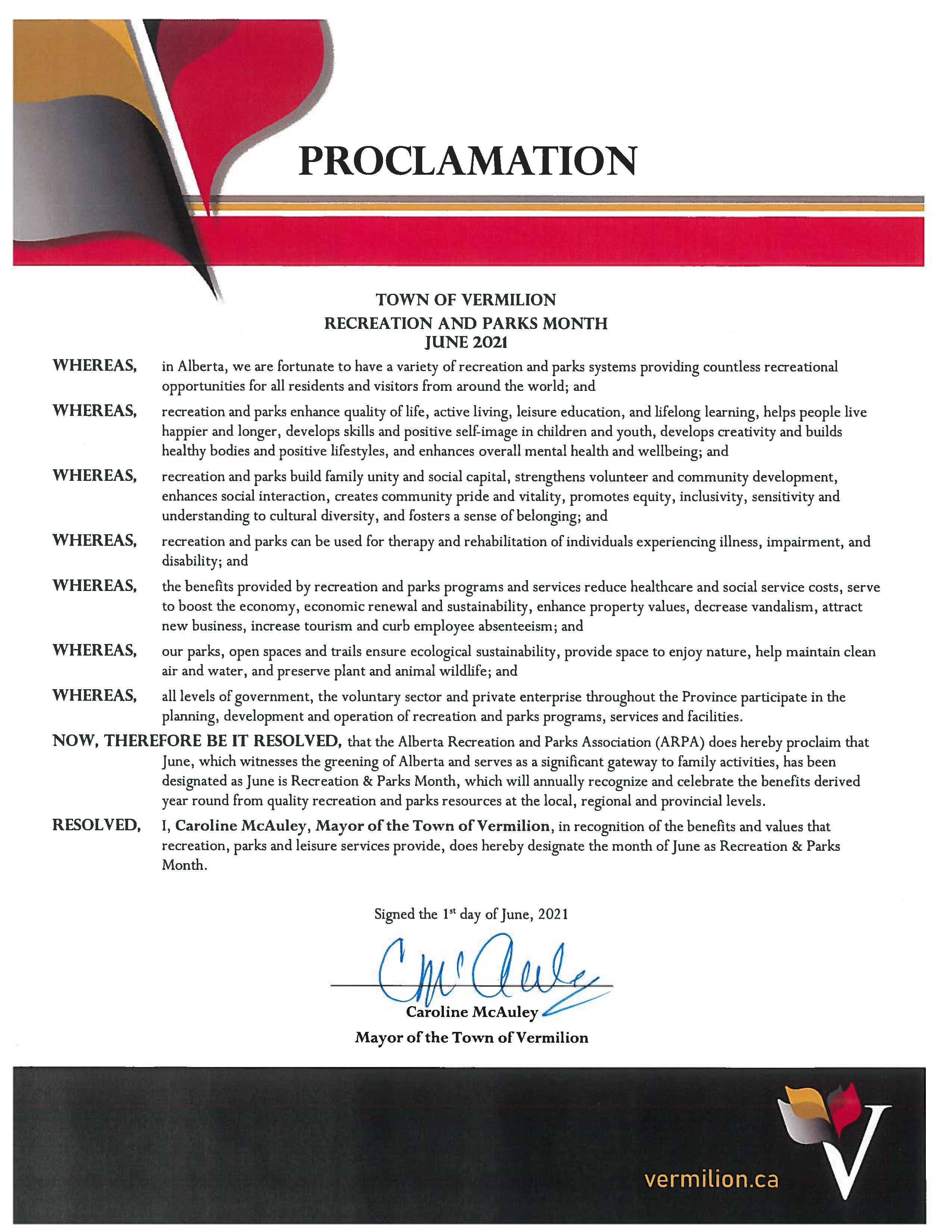 June 2021 Recreation and Parks Month